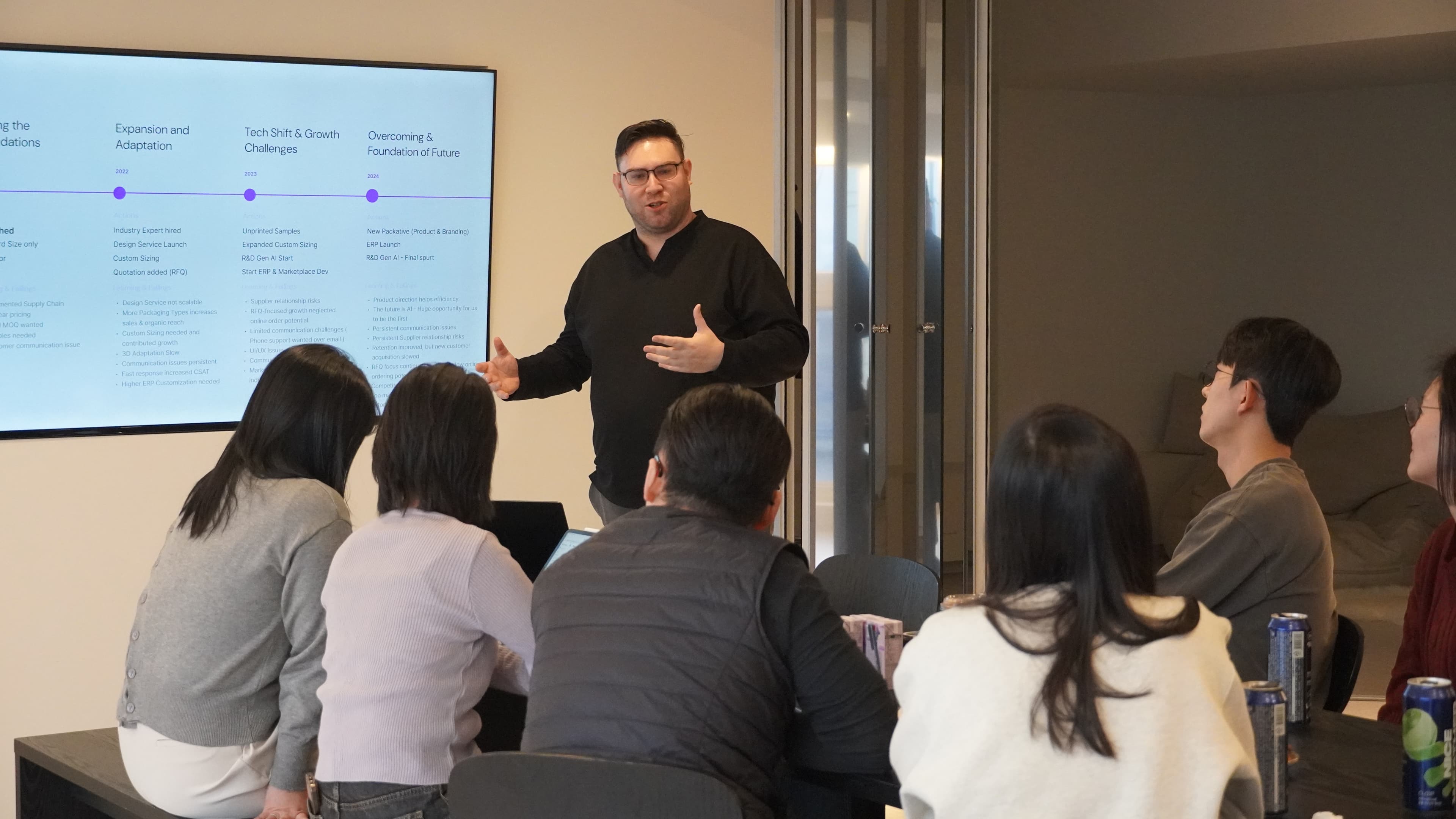 Packative team in a meeting